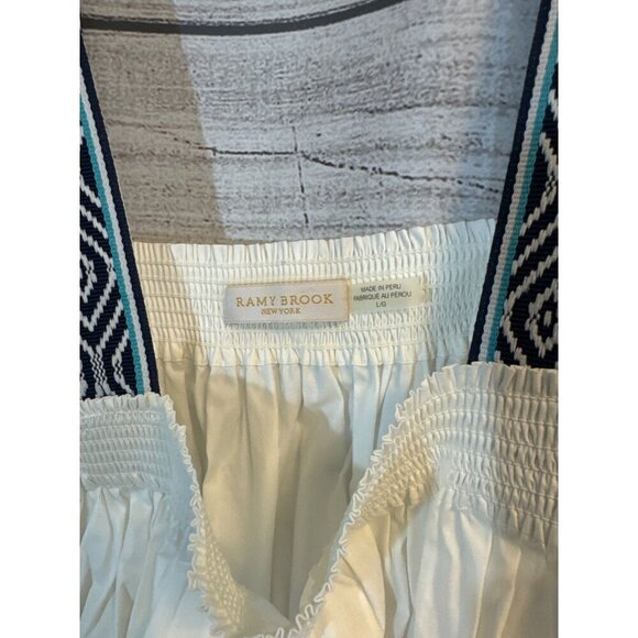 Ramy Brook Patterned Strap Smocked Blouse Size L - Picture 2 of 3